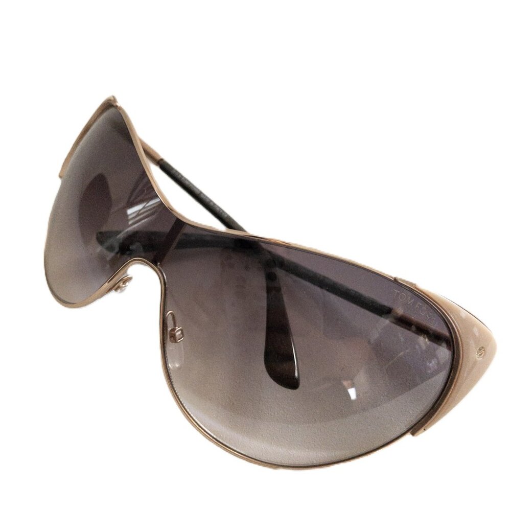 Tom Ford Vanda Oversized Sunglasses UV Cat Eye Nude Gold Vacation Summer - Picture 5 of 16